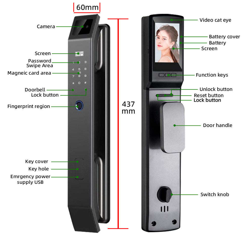 RAYKUBE DF14 Tuya WiFi 3D Face - огляд і ціна Smart Home Door Lock